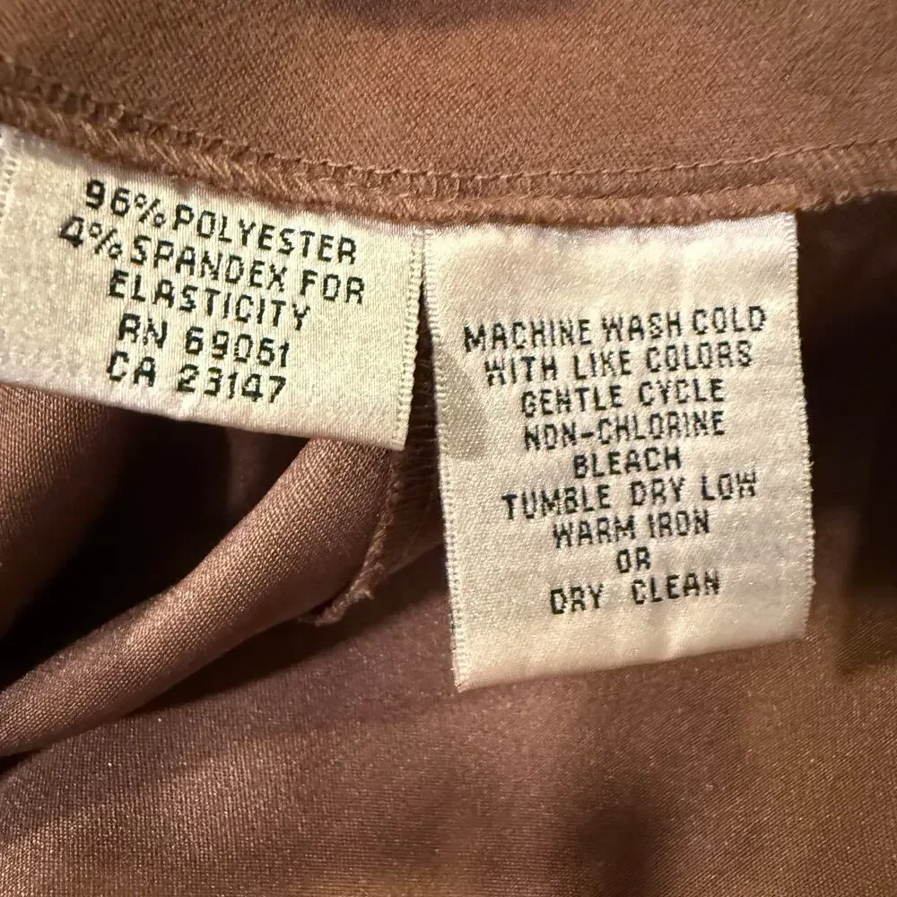 Talbots Vintage 90s Tan A Line Vegan Suede Embroidered Boho Skirt 14 Camel Brown